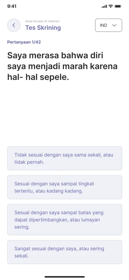 Screenshot Inspirasien Mobile - Screening Page