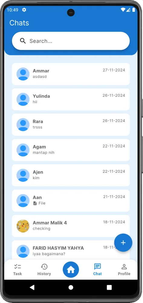 Screenshot Sinergi Mobile - Chat Page