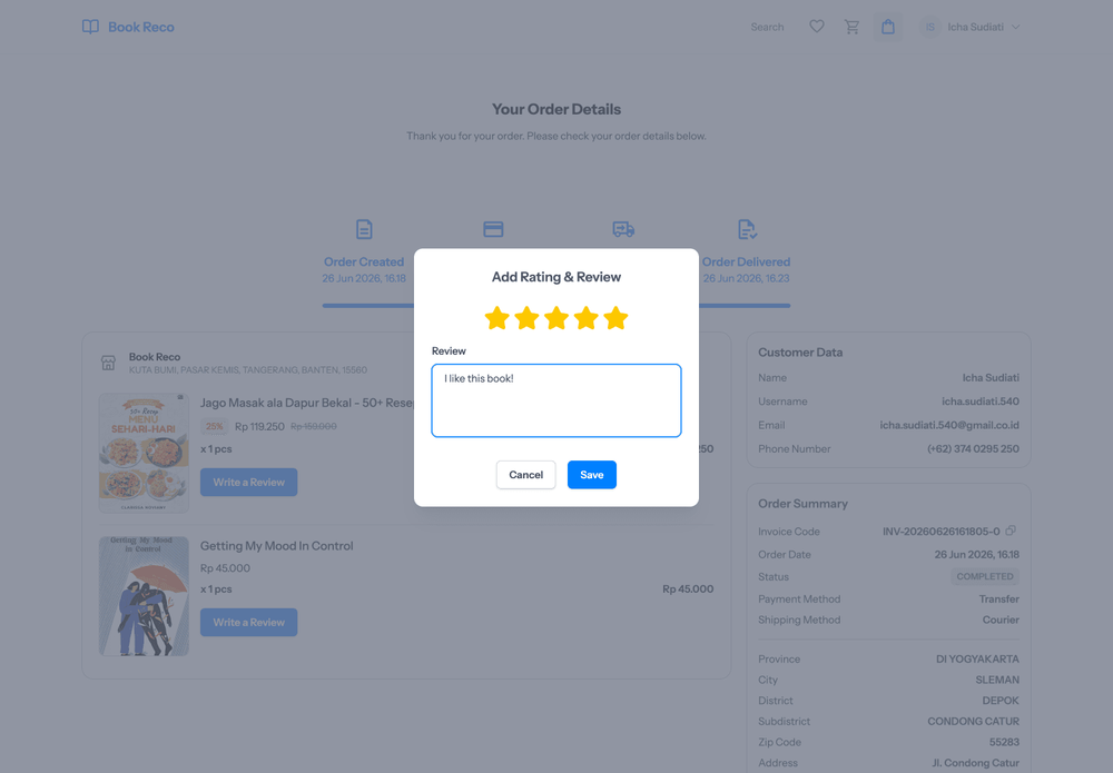 Add Rating & Review