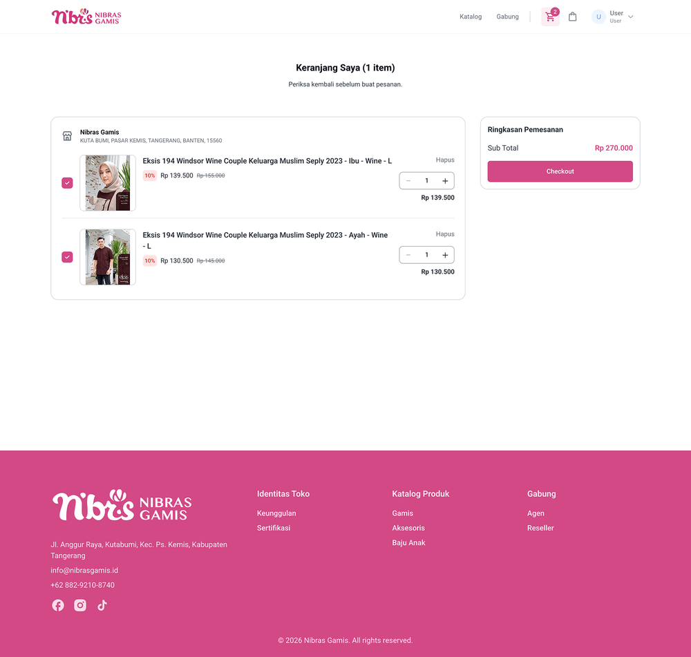 Logged In Cart Page