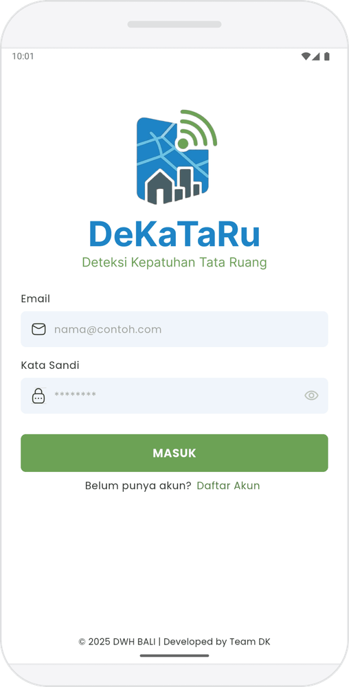 Screenshot Dekataru Mobile - Login Page