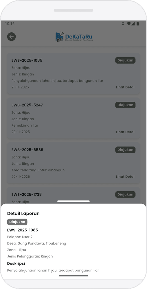 Screenshot Dekataru Mobile - Report Detail