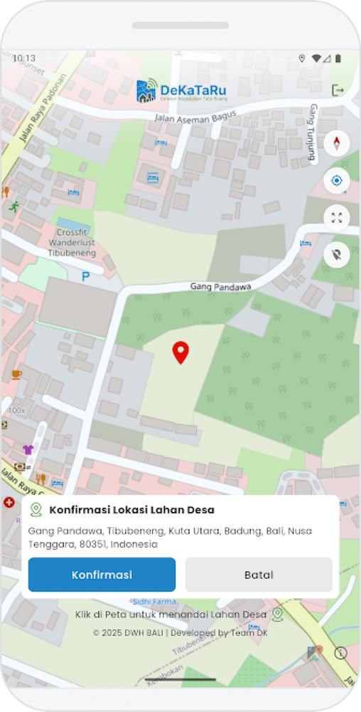 Screenshot Dekataru Mobile - Select Location